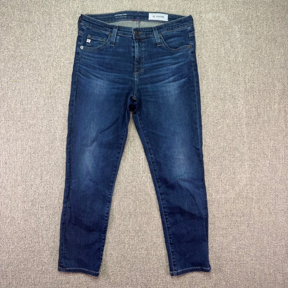 AG Adriano Goldschmied The Prima Crop Mid-Rise Cigarette Jeans Womens 28 Blue